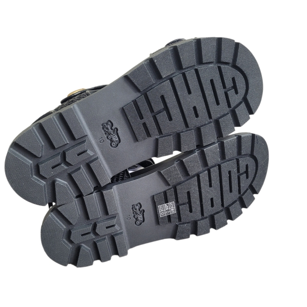 COACH Black Brynn Straw Sandal Size 10B - Picture 12 of 16